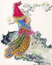 吉祥鸟水彩画手机壁纸