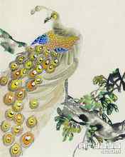 吉祥鸟水彩画手机壁纸