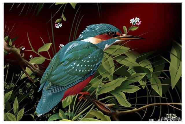 [组图]唯美的印度数字绘画 花草鸟类(47p)