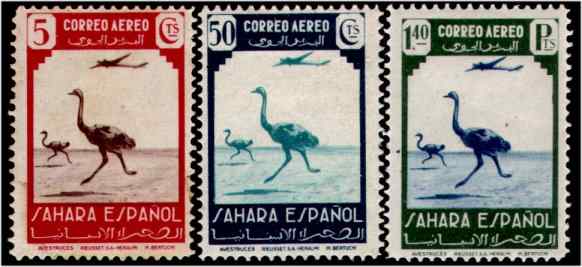 西撒哈拉鸵鸟邮票