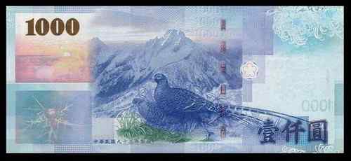 新台币1000元背面