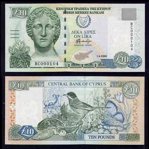 塞浦路斯10镑纸币上面的动植物