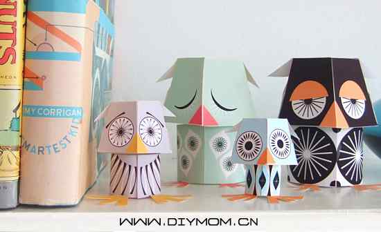 可爱的猫头鹰纸玩具