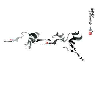 画家武辉夏 专画国鸟丹顶鹤