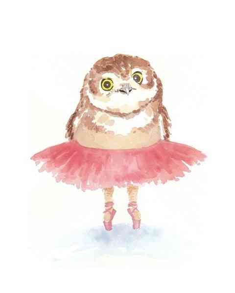 水彩画：美萌的小鸟穿上红裙，舞出我人生